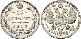 Russia 15 Kopeks 1912 СПБ ЭБ NGC AU
Bit# 137; Silver; NGC AUNC Det. harshly cleaned