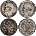 Russia 2 x 1 Rouble 1897 - 1899 **
Bit# 203 & 205; Silver; VF Toned