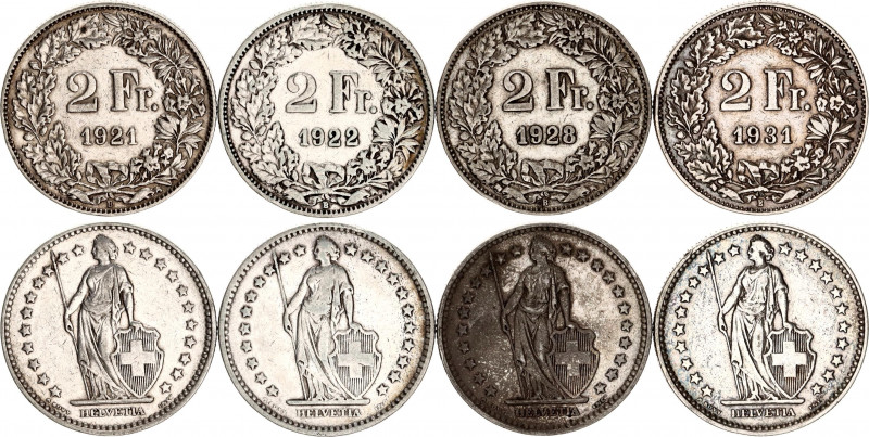 Switzerland 4 x 2 Francs 1921 - 1931 B
KM# 21; Schön# 29; N# 188; Silver; Mint:...