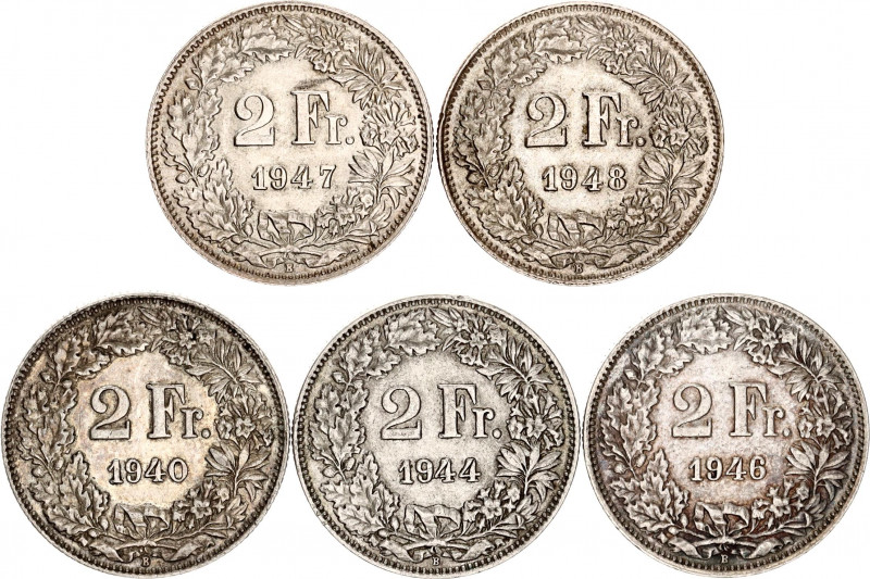 Switzerland 5 x 2 Francs 1940 - 1948 B
KM# 21; Schön# 29; N# 188; Silver; Mint:...