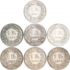 Switzerland 7 x 1 Franc 1960 - 1967 B
KM# 24; Schön# 28; N# 184; Silver; Mint: Bern; XF-UNC