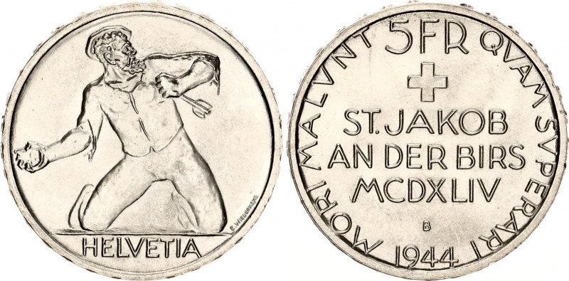 Switzerland 5 Francs 1944 B
KM# 45; N# 12905; Silver; 500th Anniversary of the ...