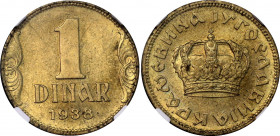 Yugoslavia 1 Dinar 1938 NGC MS 65
KM# 19, N# 4867; Aluminium-bronze; Petar II; With mint luster