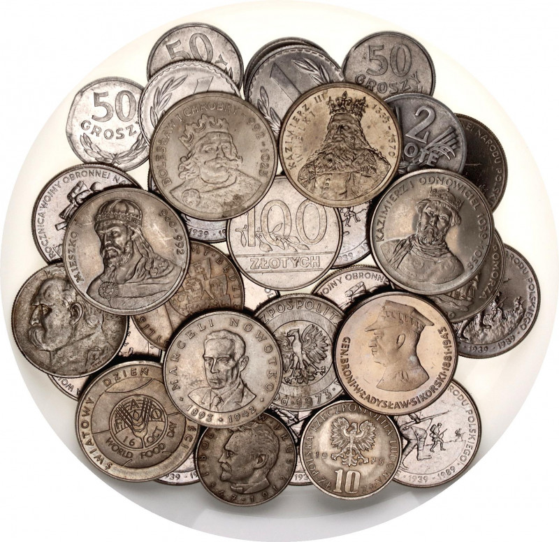 Poland Lot of 32 Coins 1934 - 1990
With Silver; Various Dates, Denomonations & ...