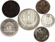 World Lot of 6 Coins 1842 - 1947
With Silver; Various Countries, Dates & Denomination
