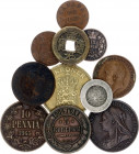 World Lot of 11 Coins 19th - 20th Centuries
Various Countries, Dates & Denominations; with Silver; VF-XF