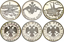 Russian Federation Full Set of 3 Coins 1 Rouble 2007 "The Space Force"
Silver Proof; The Armed Forces of the Russian Federation; Various Motives