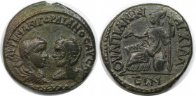 Römische Münzen, MÜNZEN DER RÖMISCHEN KAISERZEIT. Thrakien, Anchialus. Gordianus III. Pius und Tranquillina. Ae 27, 238-244 n. Chr. (11.07 g. 25.5 mm)...