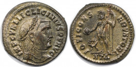 Römische Münzen, MÜNZEN DER RÖMISCHEN KAISERZEIT. Licinius I. (308-324 n. Chr). Follis. (5.33 g. 24 mm) Vs.: IMP C VAL LIC LICINIVS PF AVG, Kopf mit L...