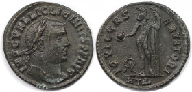 Römische Münzen, MÜNZEN DER RÖMISCHEN KAISERZEIT. Licinius I. (308-324 n. Chr). Follis. (4.69 g. 24 mm) Vs.: IMP C VAL LIC LICINIVS PF AVG, Kopf mit L...