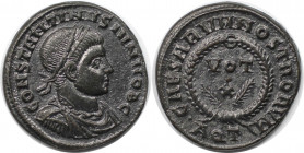 Römische Münzen, MÜNZEN DER RÖMISCHEN KAISERZEIT. Constantinus II. (337-340 n. Chr). Follis. (2.88 g. 18 mm) Vs.: CONSTANTINVS IVN NOB C, Büste mit Lo...