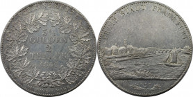 Altdeutsche Münzen und Medaillen, FRANKFURT - STADT. Doppeltaler, 3 1/2 Gulden 1841, Stadtansicht. Silber. AKS 3. Vorzüglich