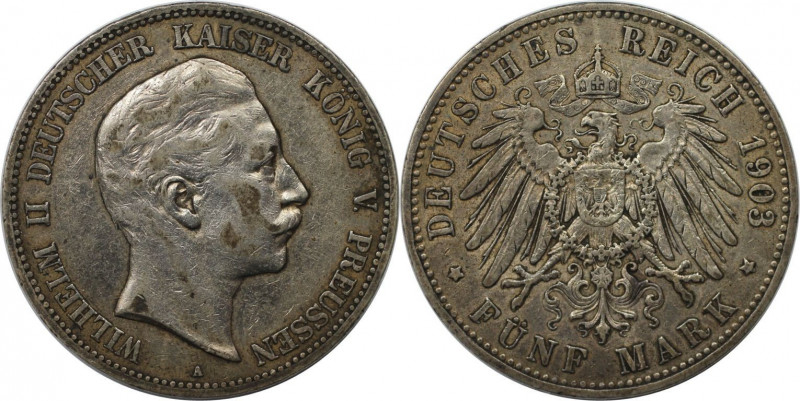 Deutsche Münzen und Medaillen ab 1871, REICHSSILBERMÜNZEN, Preußen, Wilhelm II. ...