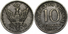 Deutsche Münzen und Medaillen ab 1871, DEUTSCHE NEBENGEBIETE. Geplantes Königreich Polen (1916-1918). 10 Fenigow 1917 F. Jaeger 606A. Vorzüglich