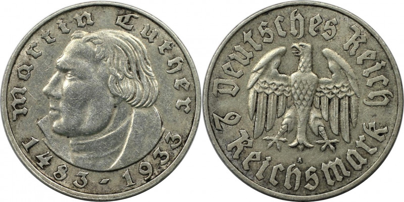 Deutsche Münzen und Medaillen ab 1871, 3. Reich 1933-1945. Martin Luther. 2 Reic...