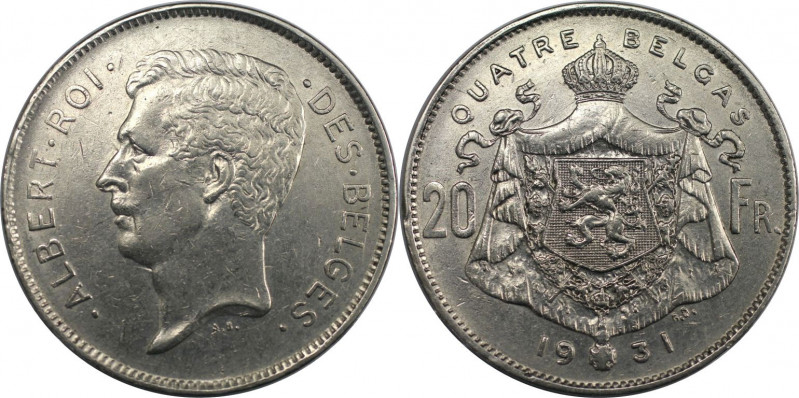 Europäische Münzen und Medaillen, Belgien / Belgium. Albert I. (1910-1934). 20 F...