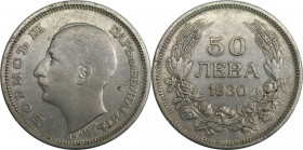 Europäische Münzen und Medaillen, Bulgarien / Bulgaria. Boris III. 50 Lewa 1930. Silber. KM 42. Sehr schön+