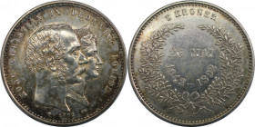 Europäische Münzen und Medaillen, Dänemark / Denmark. Christian IX (1863-1906). Goldene Hochzeit. 2 Kroner 1892. Silber. KM 800. Sehr schön-vorzüglich...