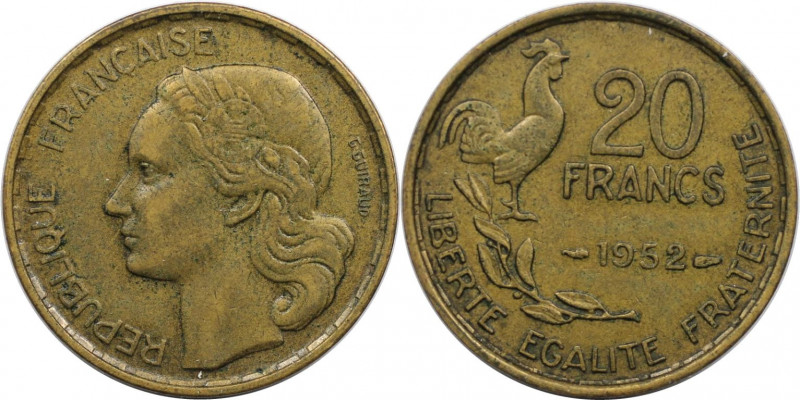 Europäische Münzen und Medaillen, Frankreich / France. 20 Francs 1952. Aluminium...