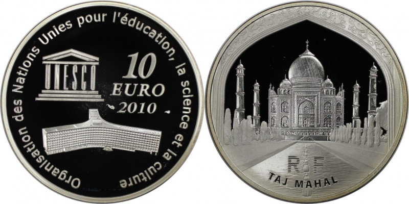 Europäische Münzen und Medaillen, Frankreich / France. Taj Mahal. 10 Euro 2010. ...