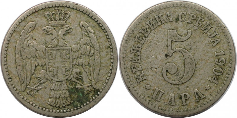 Europäische Münzen und Medaillen, Serbien / Serbia. Peter I. 5 Para 1904. Kupfer...