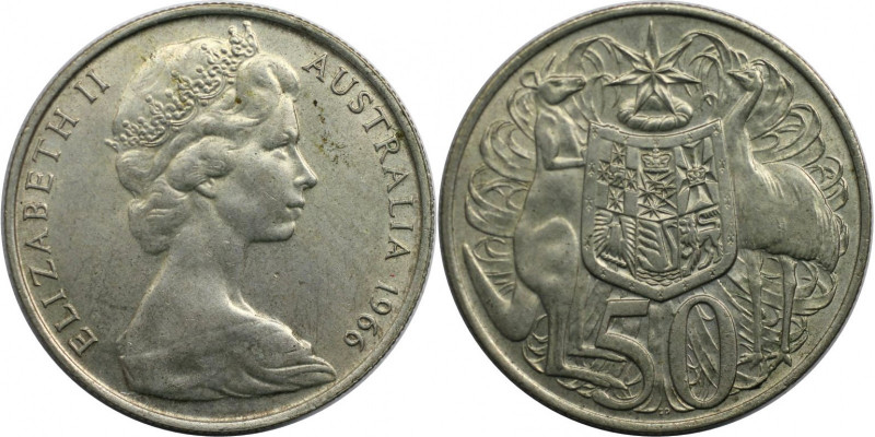 Weltmünzen und Medaillen, Australien / Australia. Elizabeth II. 50 Cents 1966. 1...