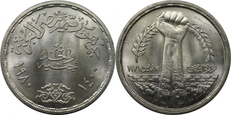 Weltmünzen und Medaillen, Ägypten / Egypt. Korrekturrevolution. 1 Pound 1980. 15...