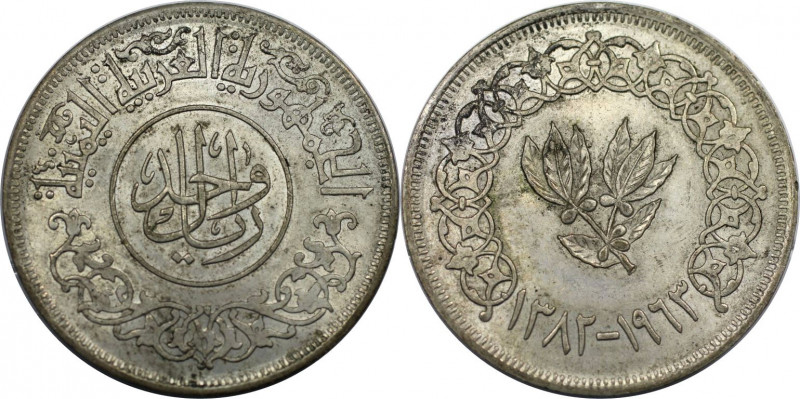 Weltmünzen und Medaillen, Jemen / Yemen. 1 Riyal 1963. 19,75 g. 0.720 Silber. 0....