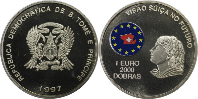 Weltmünzen und Medaillen, Saint thomas and prince islands. 2000 Dobras - 1 Euro ...