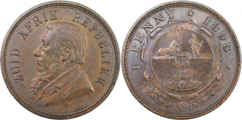 Weltmünzen und Medaillen, Südafrika / South Africa. Paul Kruger. 1 Penny 1898. B...