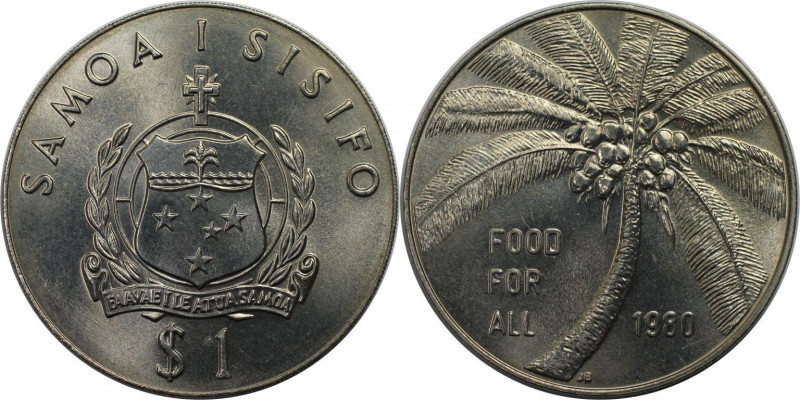 Weltmünzen und Medaillen, Western Samoa. KN FAO. 1 Tala 1980, Kupfer-Nickel. KM ...