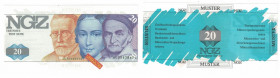 Banknoten, Deutschland / Germany. Testbanknoten DM-Währung. NGZ Testnote 20. UNC