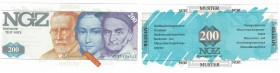 Banknoten, Deutschland / Germany. Testbanknoten DM-Währung. NGZ Testnote 200. UNC