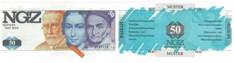 Banknoten, Deutschland / Germany. Testbanknoten DM-Währung. NGZ Testnote 50. UNC...