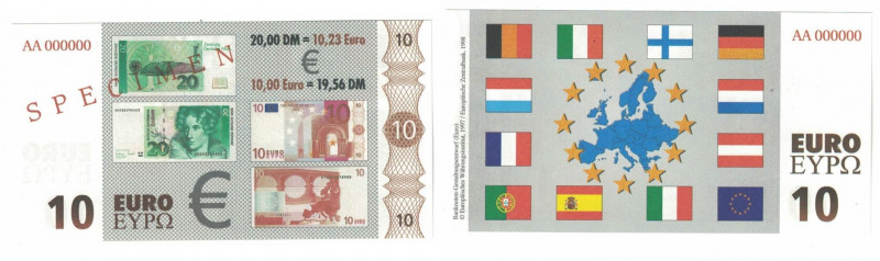 Banknoten, Deutschland / Germany. Banknote-Gestaltungsentwurf (Euro). Europäisch...