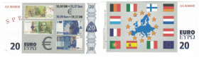 Banknoten, Deutschland / Germany. Banknote-Gestaltungsentwurf (Euro). Europäisches Währungsinstitut 1997 / Europäische Zentralbank, 1998. SPECIMEN. Te...