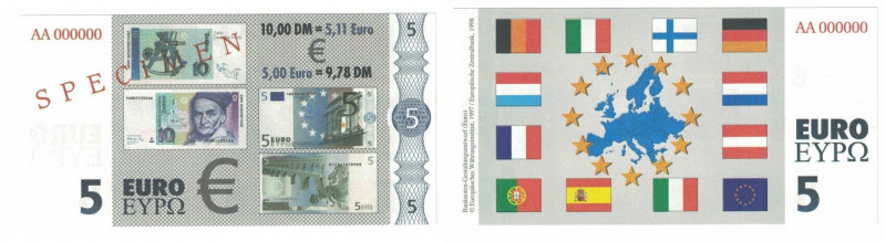 Banknoten, Deutschland / Germany. Banknote-Gestaltungsentwurf (Euro). Europäisch...