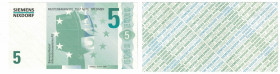 Banknoten, Deutschland / Germany. MUSTERBANKNOTE TEST NOTE SPECIMEN SIEMENS-NIXDORF. Testnote 5 Euro. UNC