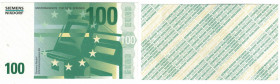 Banknoten, Deutschland / Germany. MUSTERBANKNOTE TEST NOTE SPECIMEN SIEMENS-NIXDORF. Testnote 100 Euro. UNC