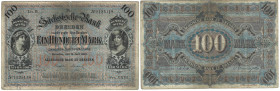 Banknoten, Deutschland / Germany. Sachsen - Dresden - Sächsische Bank. 100 Mark 1890 Länder-Banknote. SAX-6b. IV