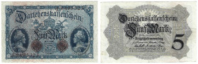Banknoten, Deutschland / Germany. Deutsches Reich. Darlehenskassenschein 5 Mark 1914. Ro.48b. III