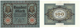 Banknoten, Deutschland / Germany. Deutsches Reich, Weimarer Republik. Reichsbanknote 100 Mark 1920. Ro.67b. I