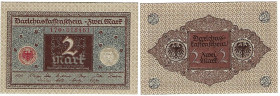 Banknoten, Deutschland / Germany. Deutsches Reich, Weimarer Republik. Darlehenskassenschein 2 Mark 1920. Ro.65a. I