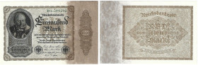 Banknoten, Deutschland / Germany. Deutsches Reich, Weimarer Republik. Reichsbanknote 1000 Mark 1922. Ro.81b. I