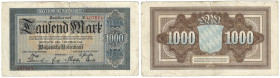 Banknoten, Deutschland / Germany. Bayern - Bayerische Notenbank. 1000 Mark 1922 Länder-Banknote. BAY-5a. III