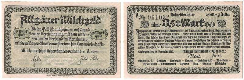 Banknoten, Deutschland / Germany. Bayern - Kaufbeuren. Notgeldschein 0,50 Mark G...