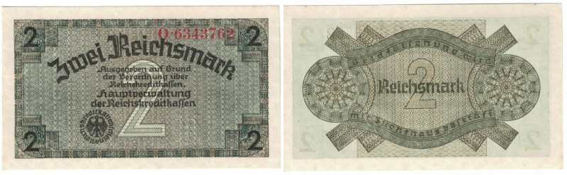 Banknoten, Deutschland / Germany. Deutsches Reich, Drittes Reich. 2 Reichsmark 1...