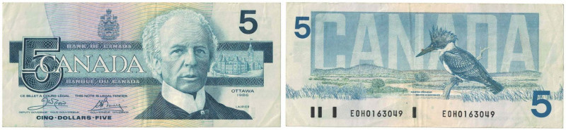 Banknoten, Kanada / Canada. 5 Dollars 1986. Pick 95 a1. II