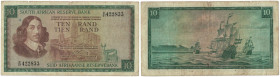 Banknoten, Südafrika / South Africa. 10 Rand 1966. Erste Zeilen mit Bankname und Wert in Englisch. Pick 113a. III