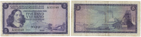 Banknoten, Südafrika / South Africa. 5 Rand ND (1967-1974). Erste Zeilen mit Bankname und Wert in Englisch. Pick 111b. III